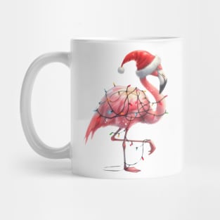 Flamingo Wrapped In Christmas Lights Mug